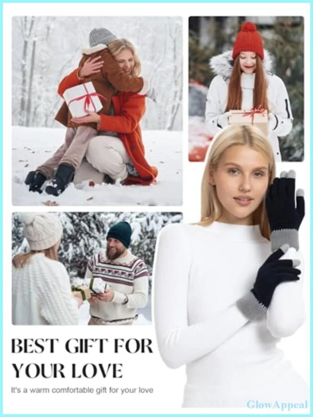 Women's Winter Touch Screen Gloves, 4 Pairs Thermal Warm Knit Gloves